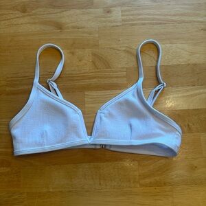 White Textured Bikini Set | Minimal Triangle Top & Cheeky Bottoms | Est. S